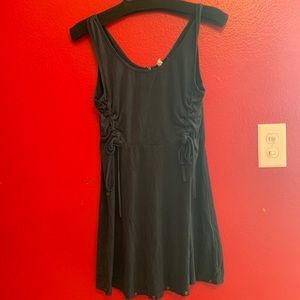 Lace up suede dress